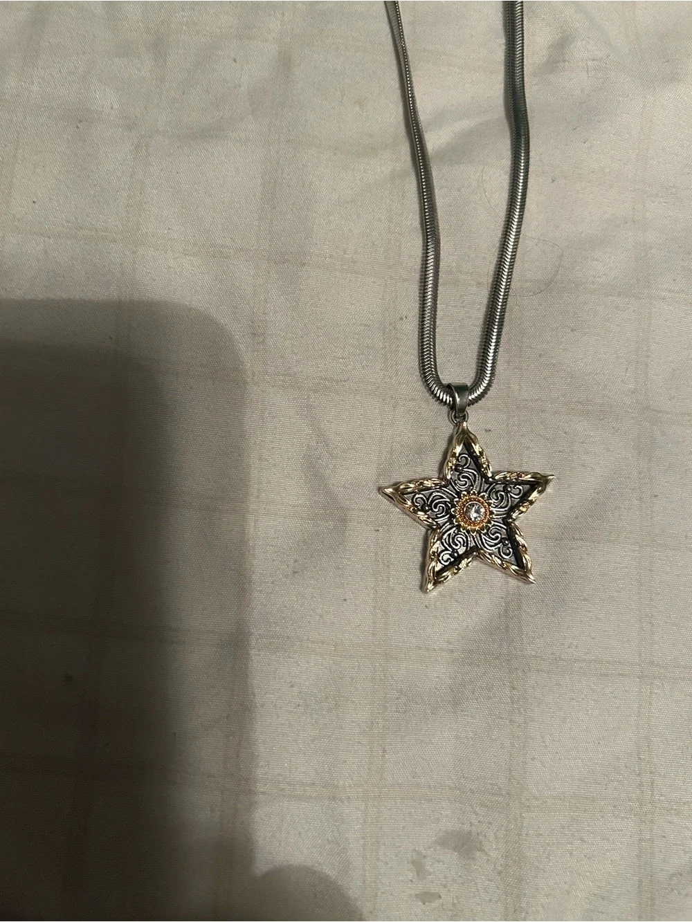 Star Pendant Necklace in Silver and Gold